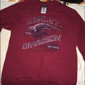 maroon harley-davidson long sleeve